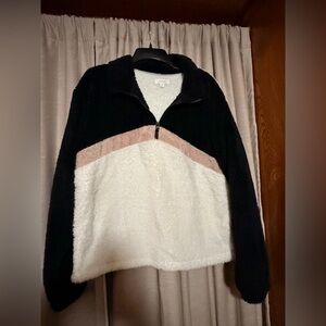 Colsie Black, White, and Pink Teddy Jacket